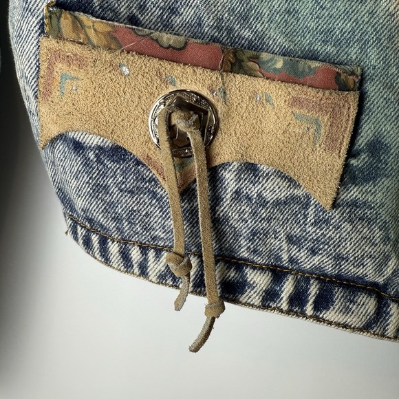VTG 80s 90s Womens Sz S Western Denim Jacket Acid Wash Southwestern Cowgirl USA - Picture 5 of 14